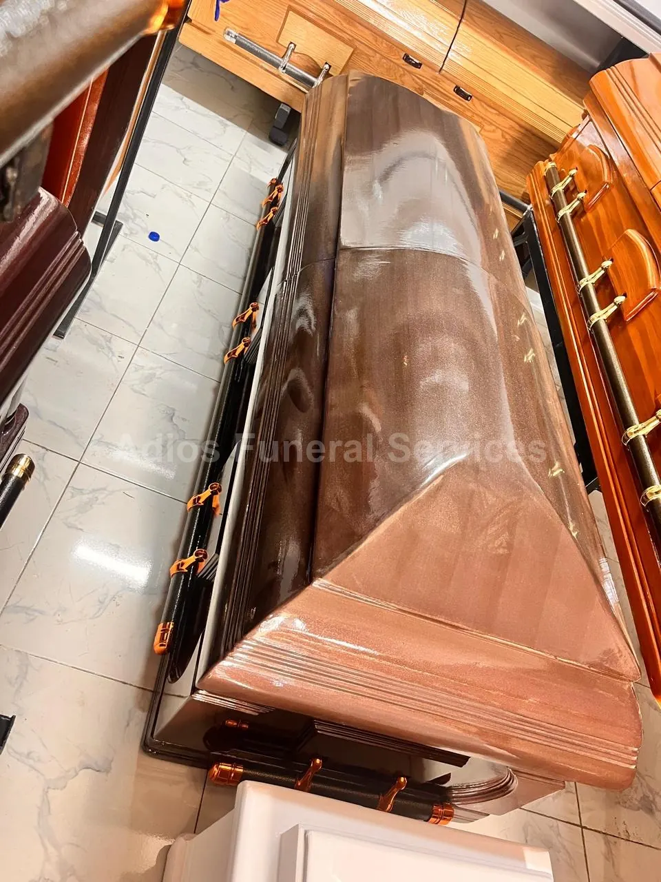 American-style casket with a split lid