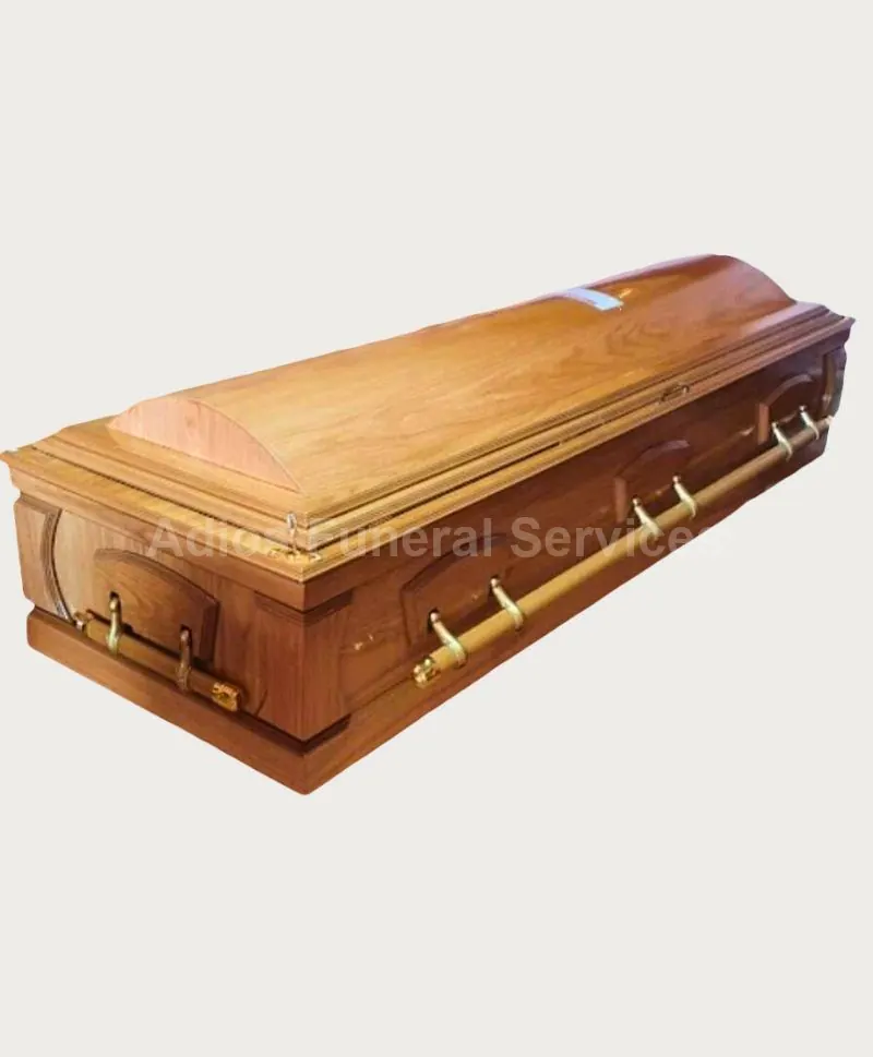 Cherry-finish casket