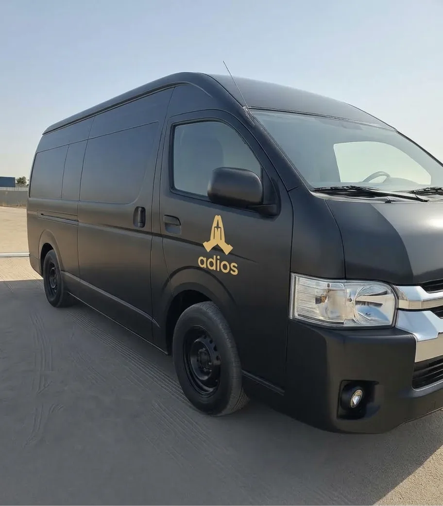 Adios Funeral Services Toyota Hiace hearse van for upcountry journeys